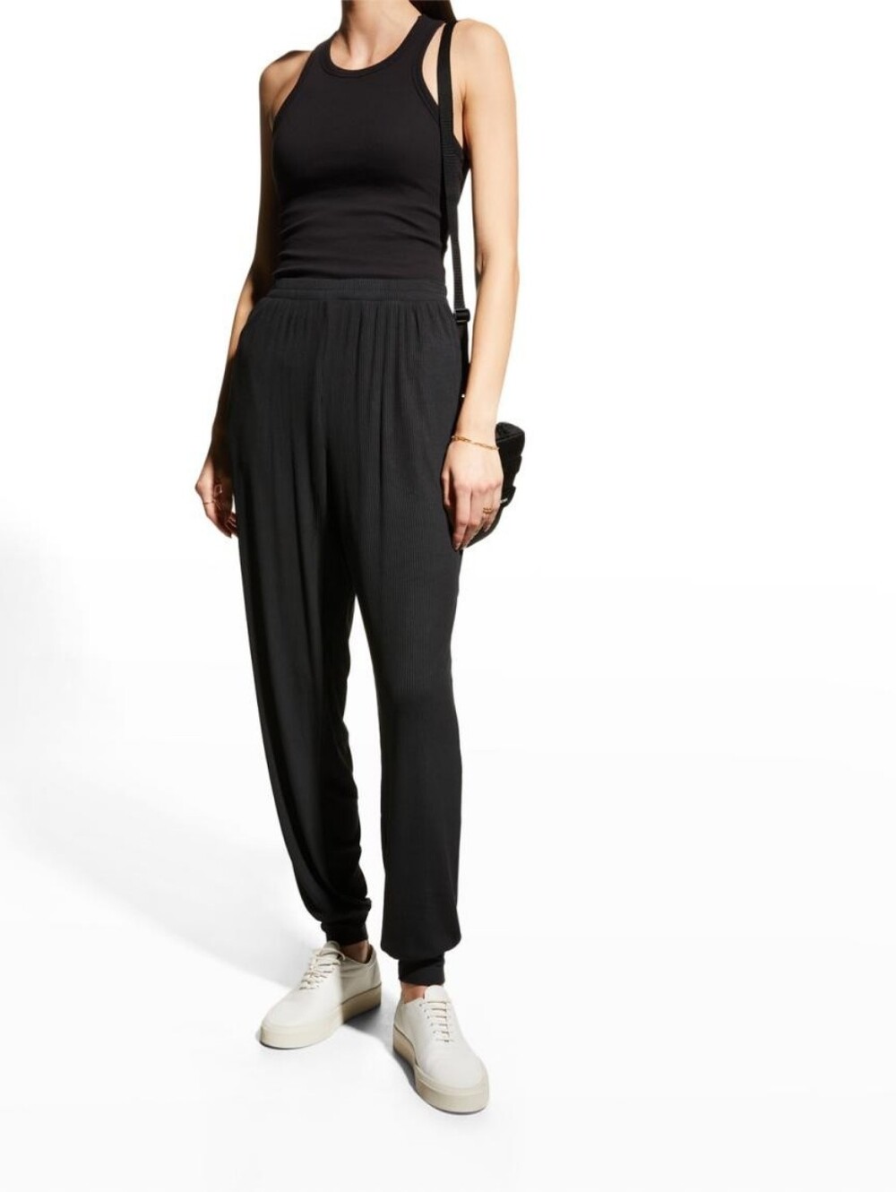 ALO Yoga High Waist Ribbed Whisper Pant In Black Size Small
